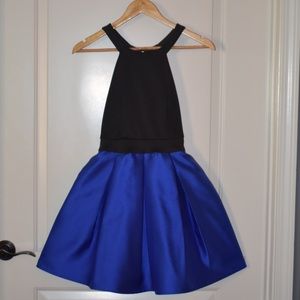 Cute black and royal blue satin dress!